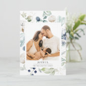 Botanische foto van Joyful Arctic Winter Feestdagenkaart (Staand voorkant)