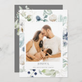 Botanische foto van Joyful Arctic Winter Feestdagenkaart (Voorkant / Achterkant)