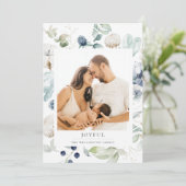 Botanische foto van Joyful Arctic Winter Feestdagenkaart (Staand voorkant)