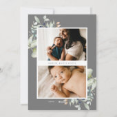 Botanische foto van Joyful Arctic Winter Feestdagenkaart (Achterkant)