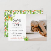 Botanische foto van Tropisch eiland, sparen de dat Aankondiging (Voorkant / Achterkant)