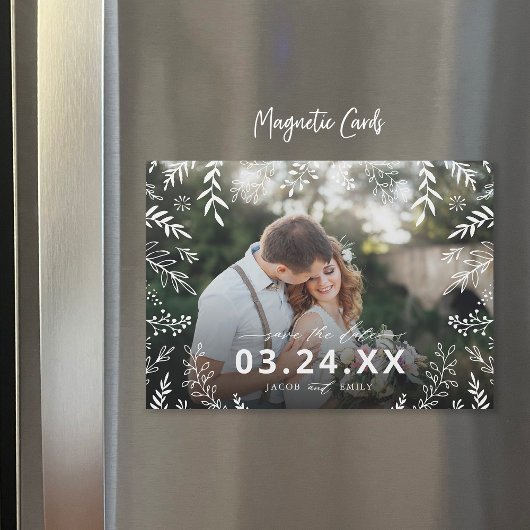 Botanische fotobedekking sparen de datum