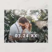 Botanische fotobedekking sparen de datum aankondigingskaart (Voorkant)