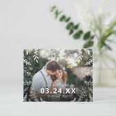 Botanische fotobedekking sparen de datum aankondigingskaart (Staand voorkant)