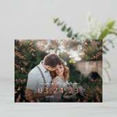 Botanische fotobedekking sparen de datum folie uitnodiging (Staand Voorkant)