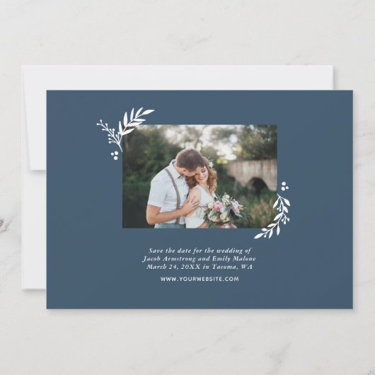 Botanische fotobedekking sparen de datum save the date (Achterkant)