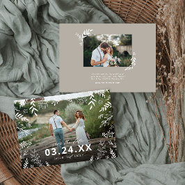 Botanische fotobedekking sparen de datum save the date