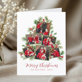 Botanische Fotocollage Kerstvakantie Kaart