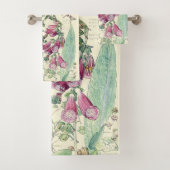 Botanische  Foxglove Flowers Bath Towel Set Bad Handdoek (Insitu)
