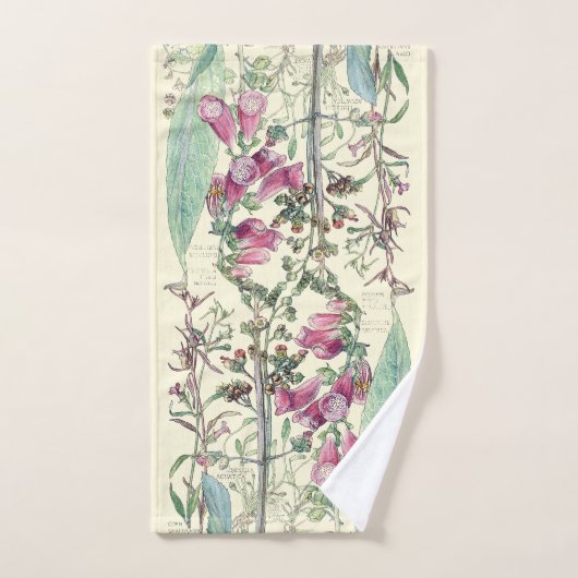 Botanische Foxglove Flowers Bath Towel Set Bad Handdoek (Handdoek)