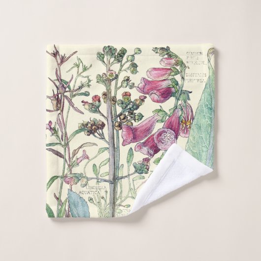 Botanische  Foxglove Flowers Bath Towel Set Bad Handdoek (Wasdoekje)