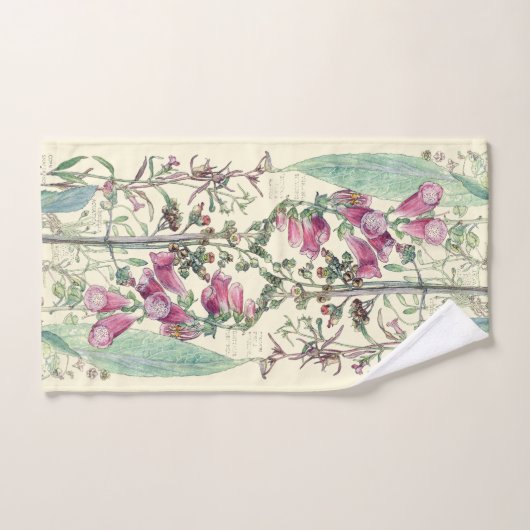 Botanische  Foxglove Flowers Bath Towel Set Bad Handdoek (Handdoek)