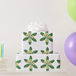 Botanische Frangipani Borduurontwerp Cadeaupapier