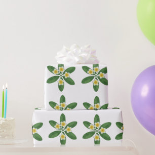 Botanische Frangipani Borduurontwerp Cadeaupapier