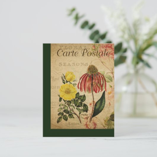  botanische Franse Post Kaart (Staand voorkant)