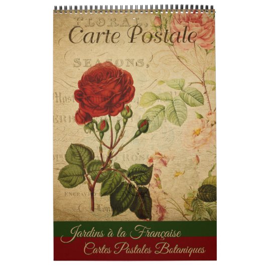 Botanische Franse Post Kaart Agenda Kalender (Hoes)