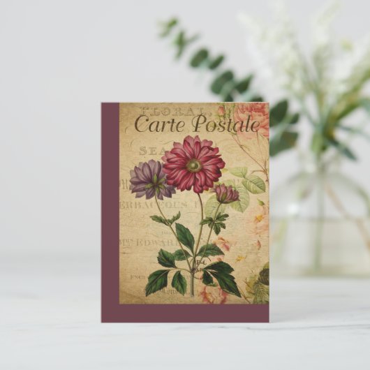  Botanische Franse Post Kaart Anemone (Staand voorkant)