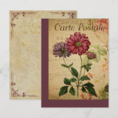  Botanische Franse Post Kaart Anemone (Voorkant / Achterkant)