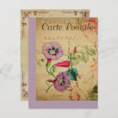  botanische Franse Post Kaart Morning Glory (Voorkant / Achterkant)