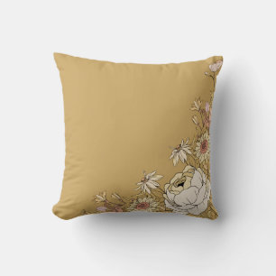 Botanische Front & Pinstripe Terug in Neutrale Ton Kussen