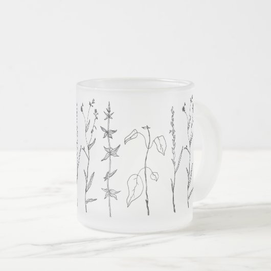 Botanische Frosty Matglas Koffiemok (Voorkant rechts)