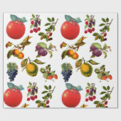  Botanische Fruitappels Peren Druiven Kunst Cadeaupapier (Vlak)