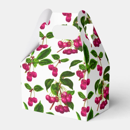 botanische Fuchsia roze kersen afdrukken Bedankdoosjes (Achterkant)