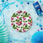 botanische Fuchsia roze kersen afdrukken Papieren Bordje (Feest)