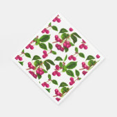 botanische Fuchsia roze kersen afdrukken Servet (Hoek)