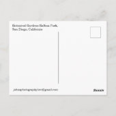 Botanische Garden Balboa Park Briefkaart (Achterkant)