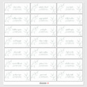 Botanische gast van Emerald Green Script-adres Sticker (Vel)