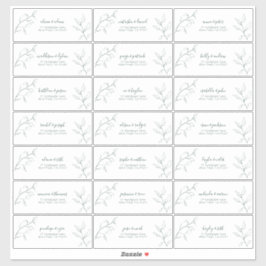 Botanische gast van Emerald Green Script-adres Sticker