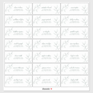 Botanische gast van Emerald Green Script-adres Sticker