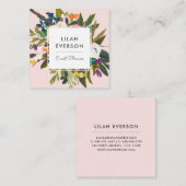 Botanische geblissen | Elegant gekleurde Floral |  Vierkante Visitekaartje (Voorkant / Achterkant)