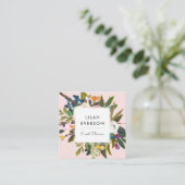 Botanische geblissen | Elegant gekleurde Floral |  Vierkante Visitekaartje (Staand voorkant)