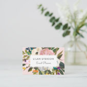 Botanische geblissen | Elegant gekleurde Floral |  Visitekaartje (Staand voorkant)