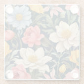 Botanische geblissen glazen onderzetter (Achterkant)