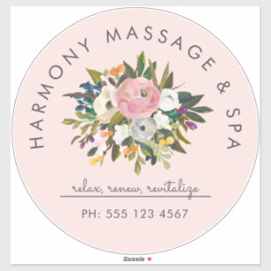 Botanische geblissingen Elegant Floral Curved Text Sticker