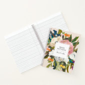 Botanische geblissingen gekleurde Floral | Cream Notitieboek (Binnen)