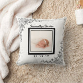 Botanische geboorte Aankondiging Foto Nursery Kussen (Deken)