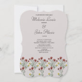 botanische geborduurde bruiloft kaart (Voorkant)