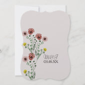 botanische geborduurde bruiloft kaart (Achterkant)