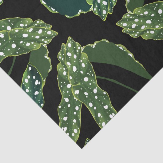 Botanische geborste Begonia bladeren Tissuepapier (Detail)