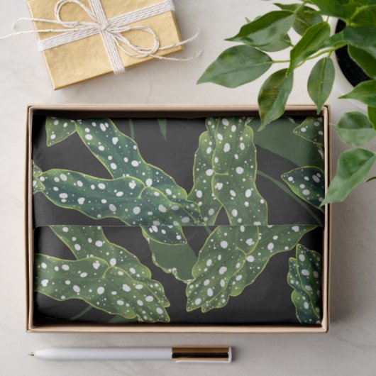 Botanische geborste Begonia bladeren Tissuepapier (Geschenk)