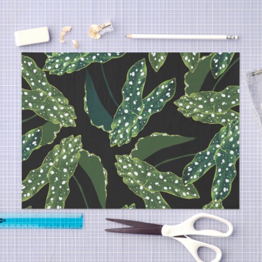 Botanische geborste Begonia bladeren Tissuepapier (Craft)