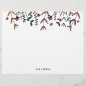 Botanische geïllustreerde gepersonaliseerde Floral Briefhoofd (Voorkant)