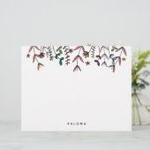 Botanische geïllustreerde gepersonaliseerde Floral Briefhoofd (Staand voorkant)