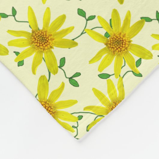 Botanische gele arnica Wilde bloem op elke kleur Fleece Deken (Hoek)