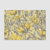 Botanische gele bloemenpatroon tissuepapier (Voorkant)