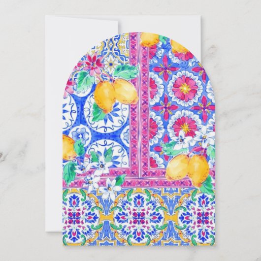 Botanische gele citroen tuin bruiloft uitnodiging (Achterkant)